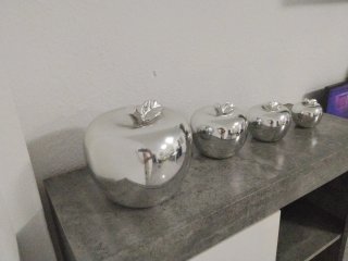 Manzanas Decorativas de Lujo Plateadas