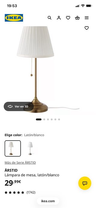 Lámpara de mesa IKEA ÅRSTID