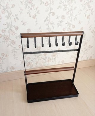 Organizador Joyas y Accesorios Metal Negro Madera