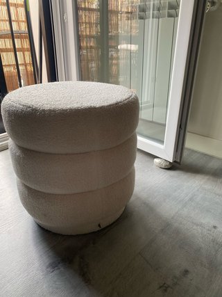 Puff de Tela Rizada Blanco