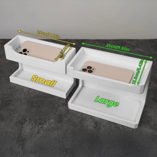 Estante doble con soporte para móvil y reloj