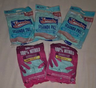 Lote 5 Pares Guantes Spontex Segunda Piel M