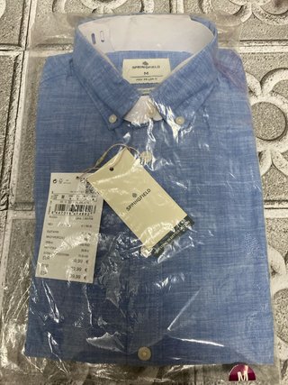 Camisa manga larga talla M azul Springfield