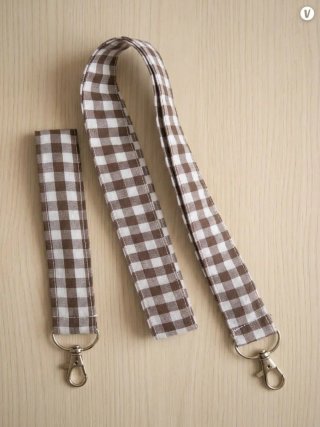 Pack Lanyard y Llavero Vichy Marrón