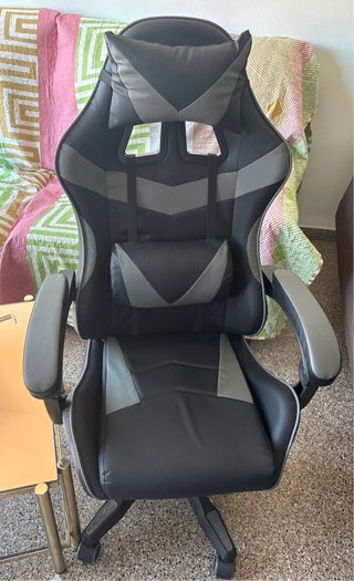 Silla Gaming Ergonómica Negra y Gris