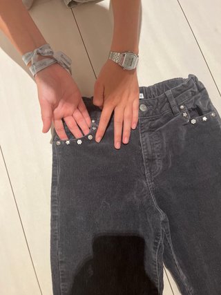Lote 2 pantalones campana grises