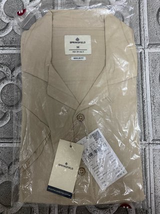 Camisa Springfield Manga Corta Talla M Beige