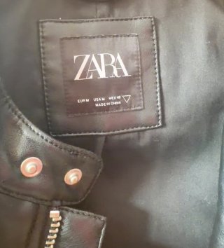 Chaqueta de cuero negra Zara