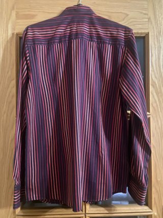 Camisa de hombre rayas morado y rojo