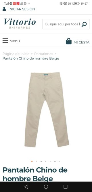 Pantalón Chino Hombre Vittorio Beige Talla 40
