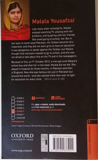 Libro de lectura en inglés Malala Yousafzai