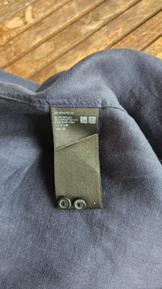 Camisa Uniqlo 100% Lino Azul Talla M mujer