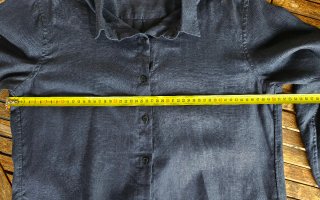 Camisa Uniqlo 100% Lino Azul Talla M mujer