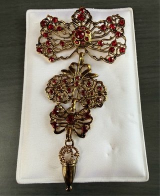 Juego de pendientes y broche de baturra