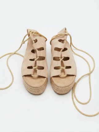 Sandalias de Plataforma con Cuña de Esparto