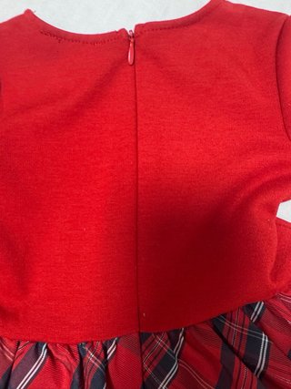 Vestido niña cuadros rojo manga larga