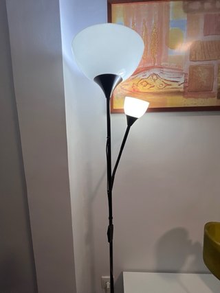 Lámpara de pie negra 2 luces