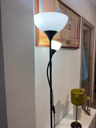 Lámpara de pie negra 2 luces