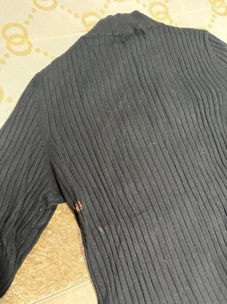Jersey de canalé negro y gris Bershka
