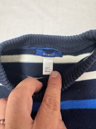 Jersey rayas niño azul y blanco