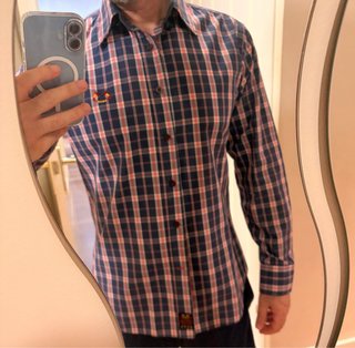 Camisa talla M, de rayas, Marca Spagnolo.