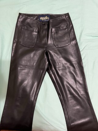 Pantalón de cuero negro Mogu