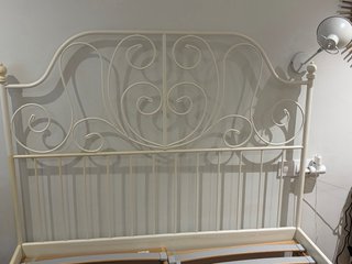 Estructura cama 135cm metal y madera