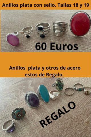 Lote Anillos Plata Tallas 18-19 + Regalo