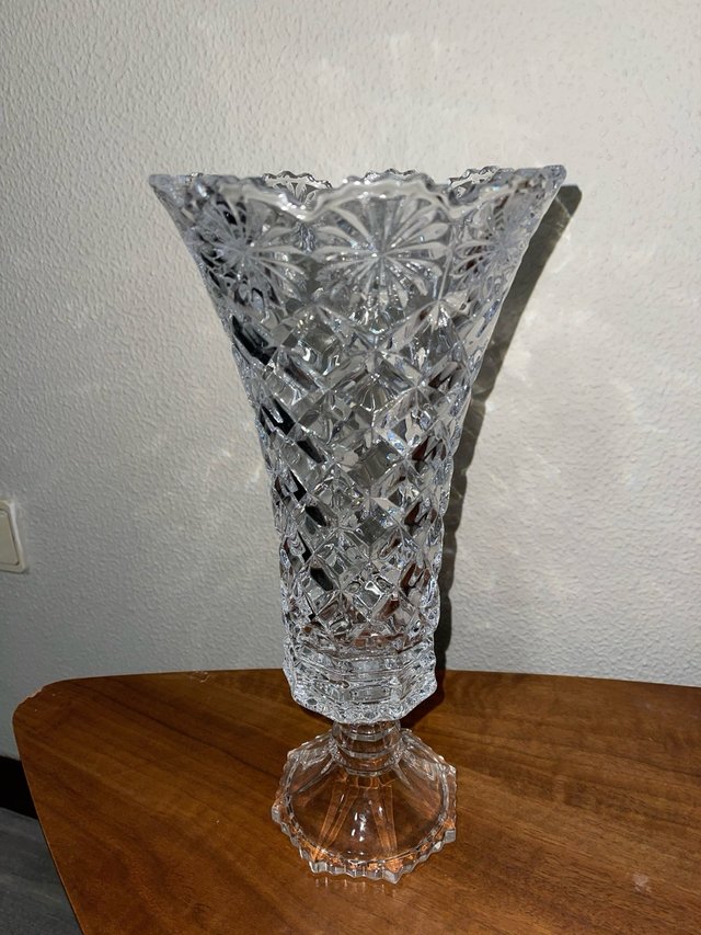 Vaso/Jarra Vintage em Vidro Lapidado 32 cm