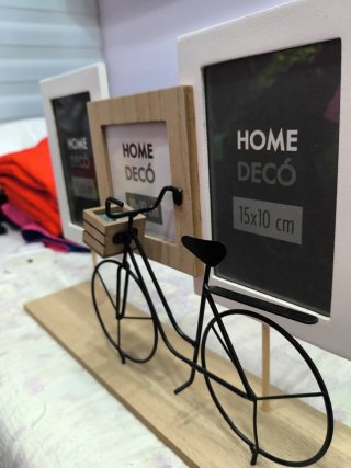 Marco para tres fotos bicicleta decorativa