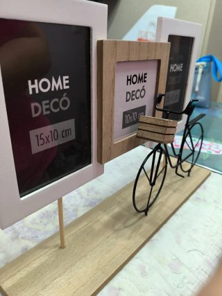 Marco para tres fotos bicicleta decorativa