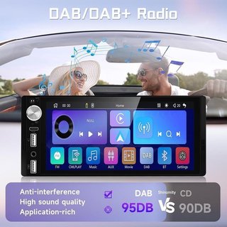 Radio coche 1DIN 6.9 plg DAB+ CarPlay NUEVO