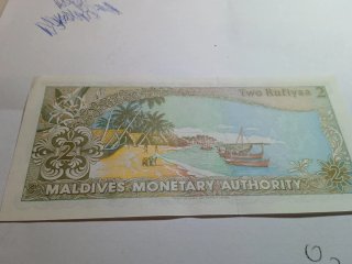 Billete de 2 Rufiyaa de Maldivas
