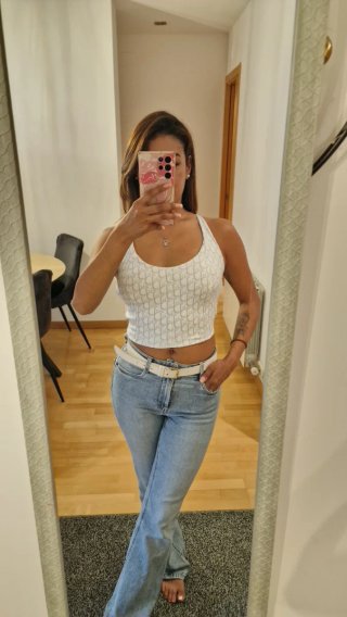 Top Dior Cruzado Blanco y Azul Talla XS