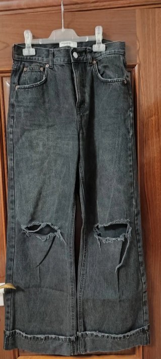 Jeans Anchos Negros Pull&Bear