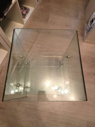 Mesa Auxiliar de Cristal Templado Curvado