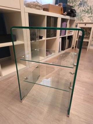 Mesa Auxiliar de Cristal Templado Curvado