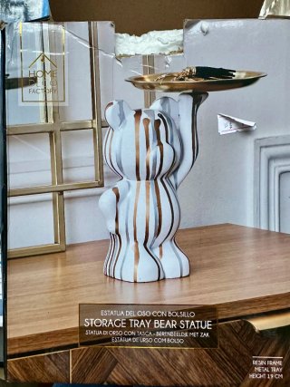 Estatua decoración bandeja oso