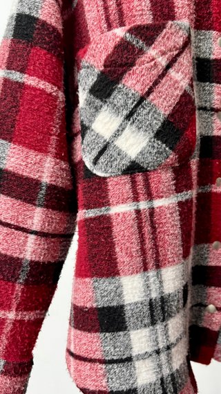 Chaqueta roja de punto oversize mujer Talla S