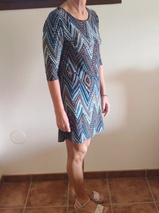 Vestido Estampado Manga 3/4