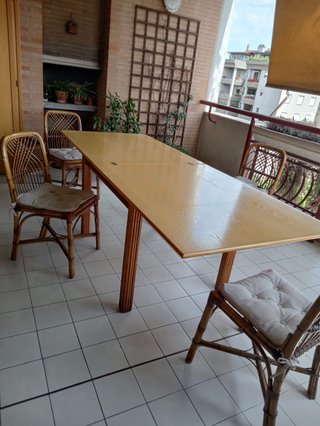 Tavolo vimini terrazza giardino