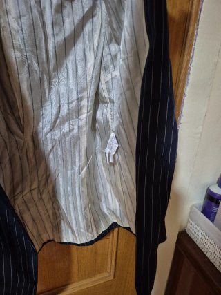 Americana Zara Basic Negra Rayas Talla S