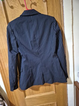 Americana Zara Basic Negra Rayas Talla S