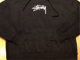 Sudadera Stussy Negra Talla L Logo Blanco