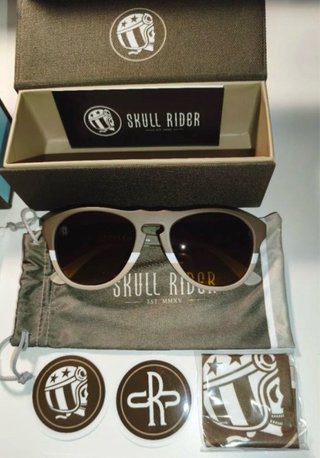 Gafas Skull Rider Beige y Blanco