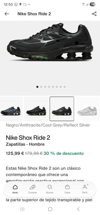 Zapatillas Nike Shox Ride 2 Negras y Verdes