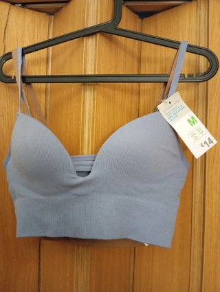 2 Top Sujetador Push-up Azul y marrón