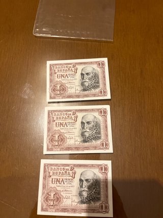 3 Billetes de una peseta (1953)