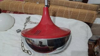 Lámpara Techo Vintage Roja y Plateada