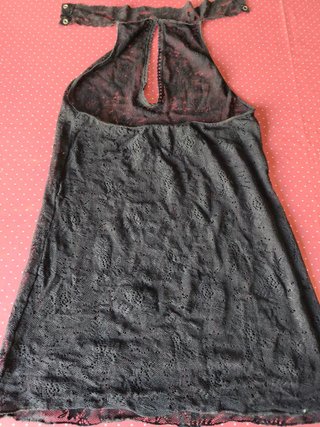 Camisón negro sexy encaje talla única